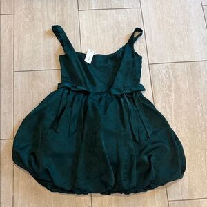 Francesca's Collections Emerald Green Bubble Dress with Waist Bows